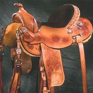 Custom made barrel racing saddle