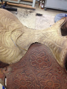before and after western saddle repair