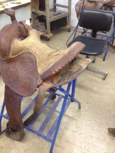 before and after western saddle repair