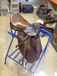 before and after English saddle repair