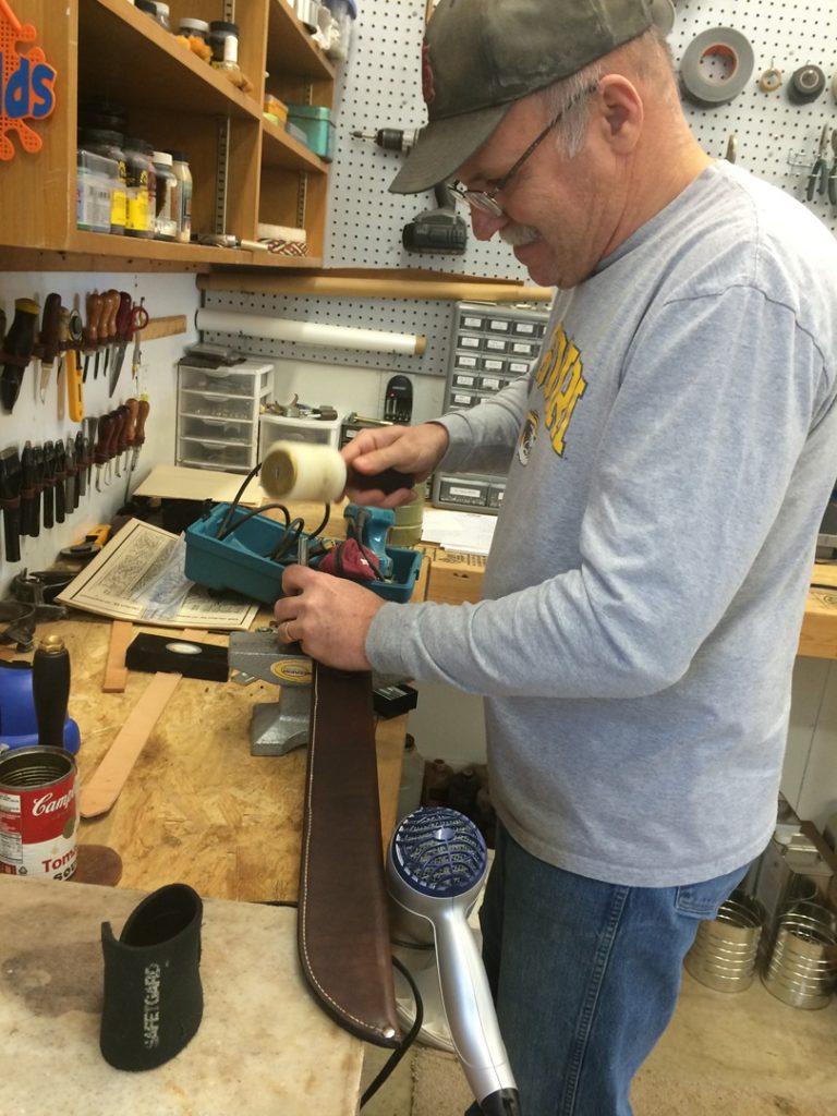 Ty May at May&#039;s Custom Boot and Leather shop at Schubert Farms in Sullivan, Missouri