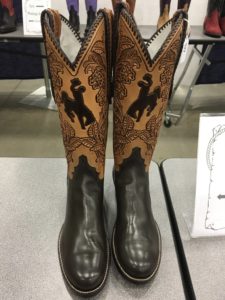 Tooled tops cowboy boots